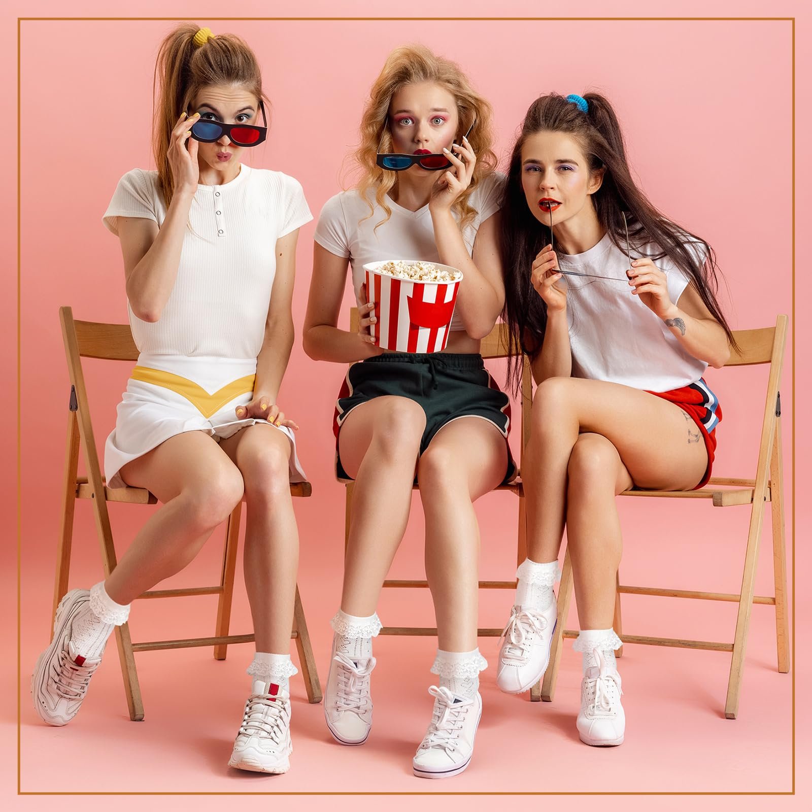 Носки Jadive Rueschen, носки до середины голени с рюшами, носки в стиле принцессы для женщин, 3 пары, фото №6