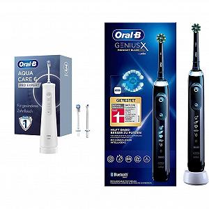 Ирригатор Беспроводной Oral-B AquaCare 6, 3 сменные насадки, Белый/Серый и Зубная щетка Электрическая Genius X, 6 режимов чистки, Искусственный интеллект и Bluetooth App, Черный - Фото 1