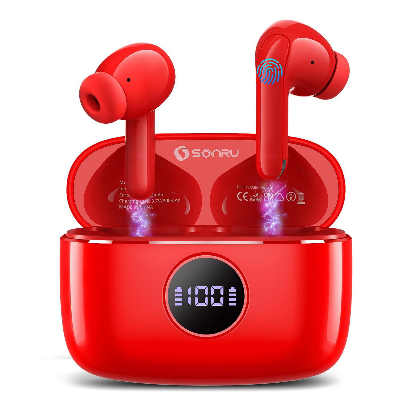 Навушники SONRU Soundcore Внутрішньовушні Bluetooth 5.3 ENC Червоні, фото №1
