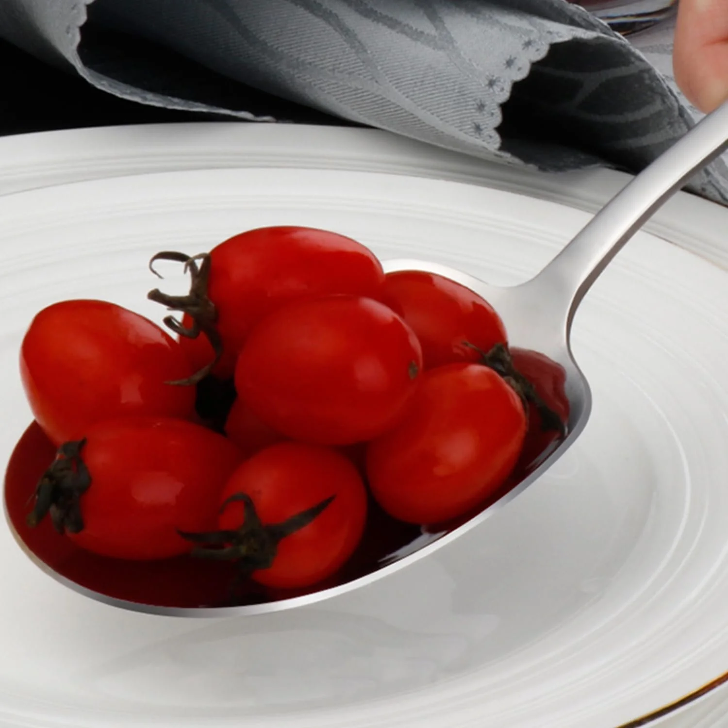 Набір ложок з нержавіючої сталі 2 шт, ложки для буфету, великі квадратні, фото №6