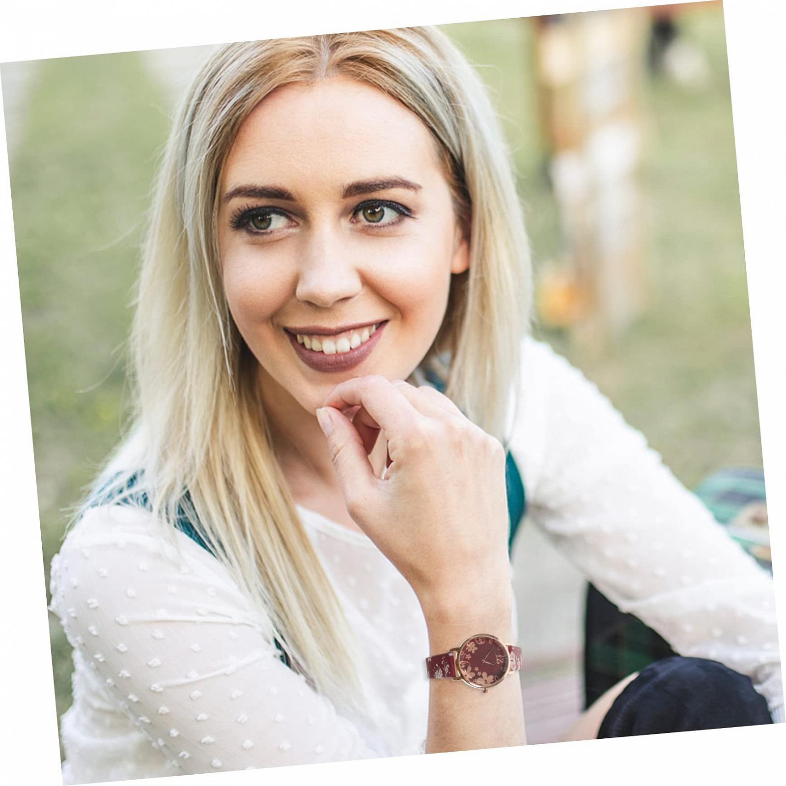 Годинник LIFKOME Золотий Жіночий Червоне Скло, фото №2