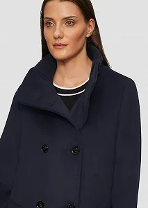 Пальто s.Oliver BLACK LABEL Вовняне з ребристим коміром-стійкою synthetic.ua - Фото 1