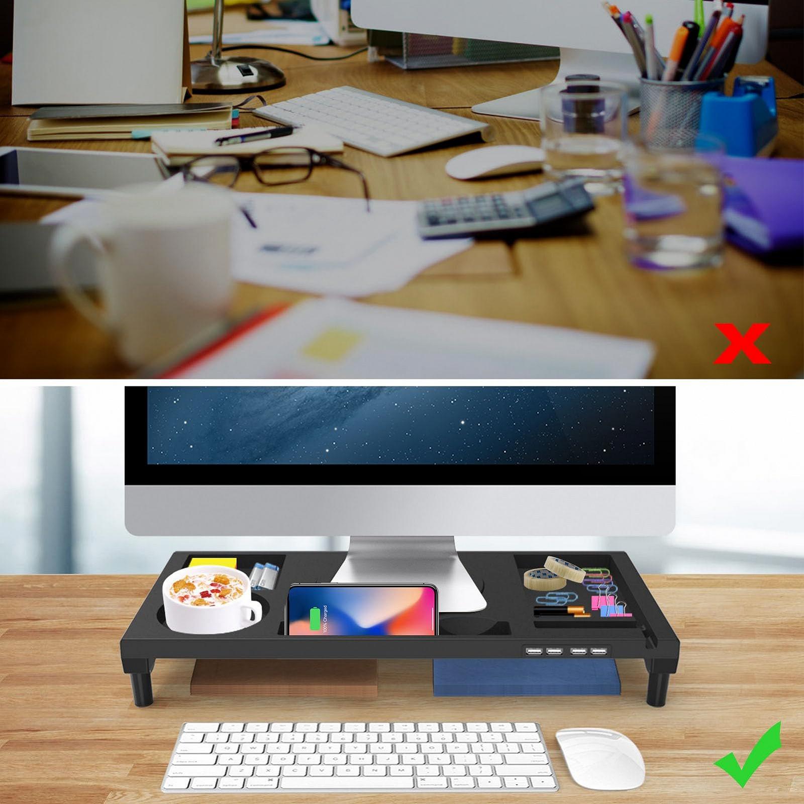 Підставка для комп'ютера регульована з 4-портовим USB-хабом, слотом для мобільного телефону, фото №7