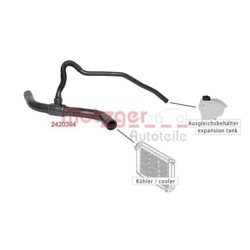 Шланг радіатора METZGER 2420394 для RENAULT, фото №2 Шланг радіатора METZGER 2420394 для RENAULT, фото №2