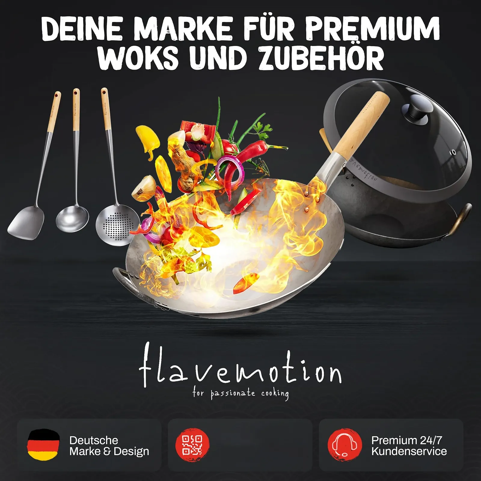 Сковорідка-Wok Flavemotion 36 см, плоска основа, фото №6 Сковорідка-Wok Flavemotion 36 см, плоска основа, фото №6