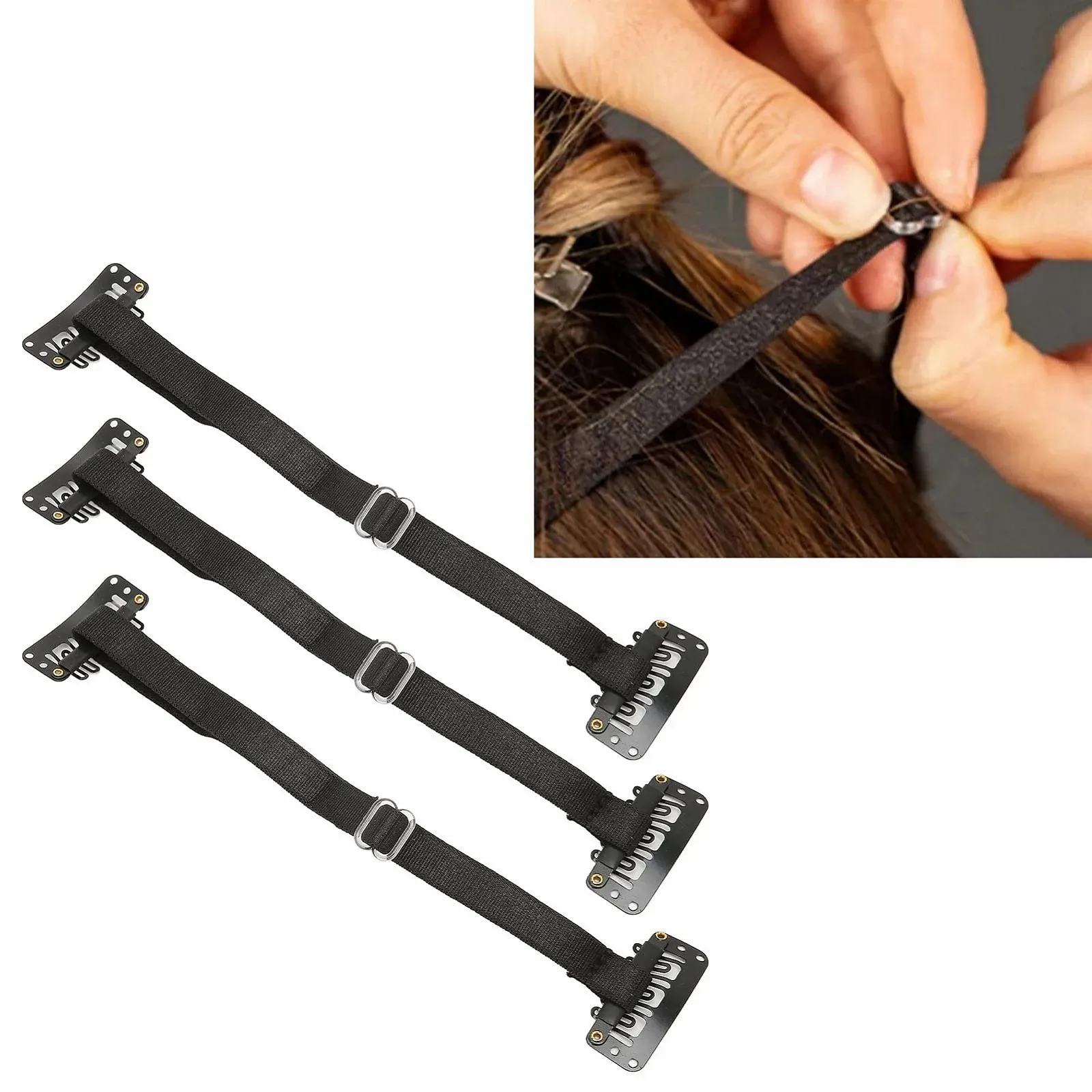 Стрічка для підтяжки обличчя Пачка з 3 багаторазових еластичних стрічок з кліпсами, фото №3