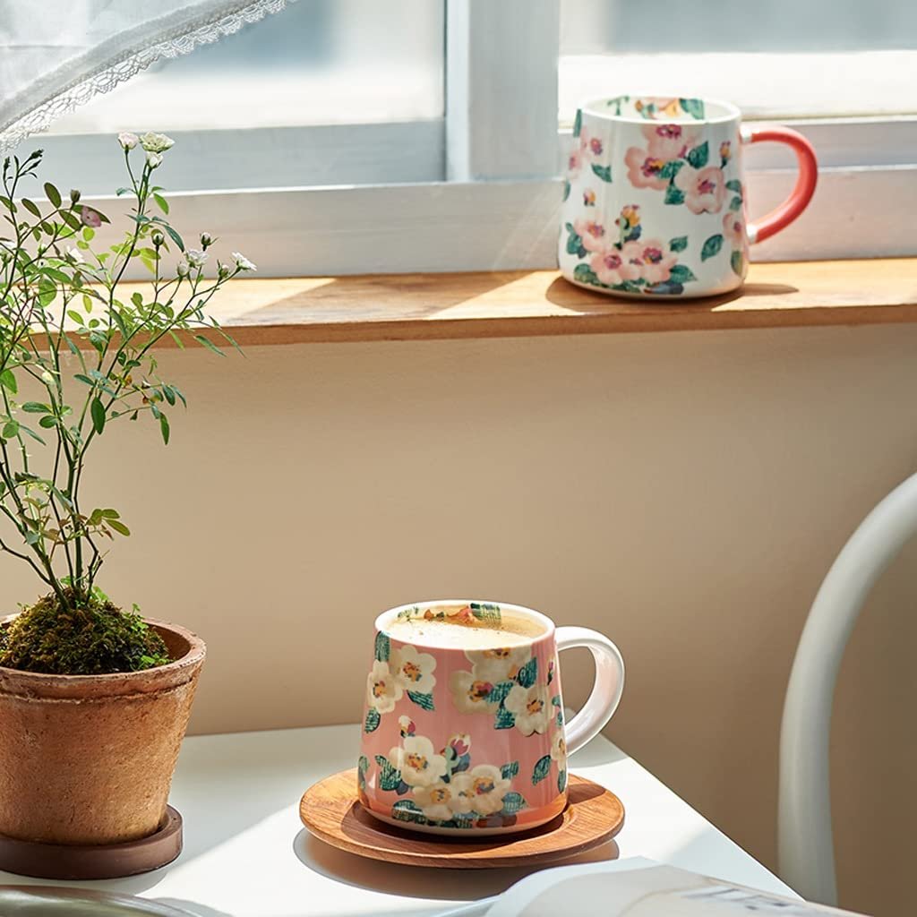 Керамічна кружка для квітів американська великокаліберна ручна розписна чашка порцелянова (Колір: Золотий), фото №6