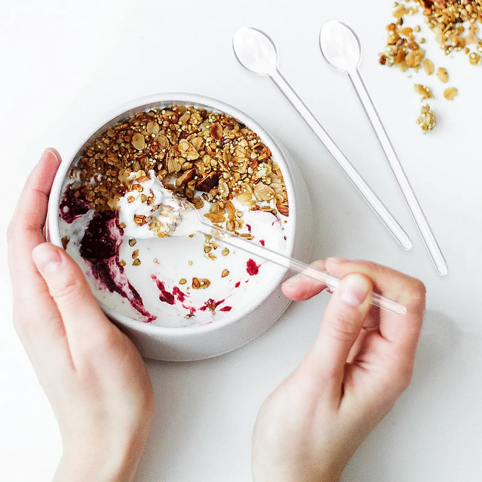 Ложка Скляна Прозора UPKOCH, набір 6 штук, фото №2