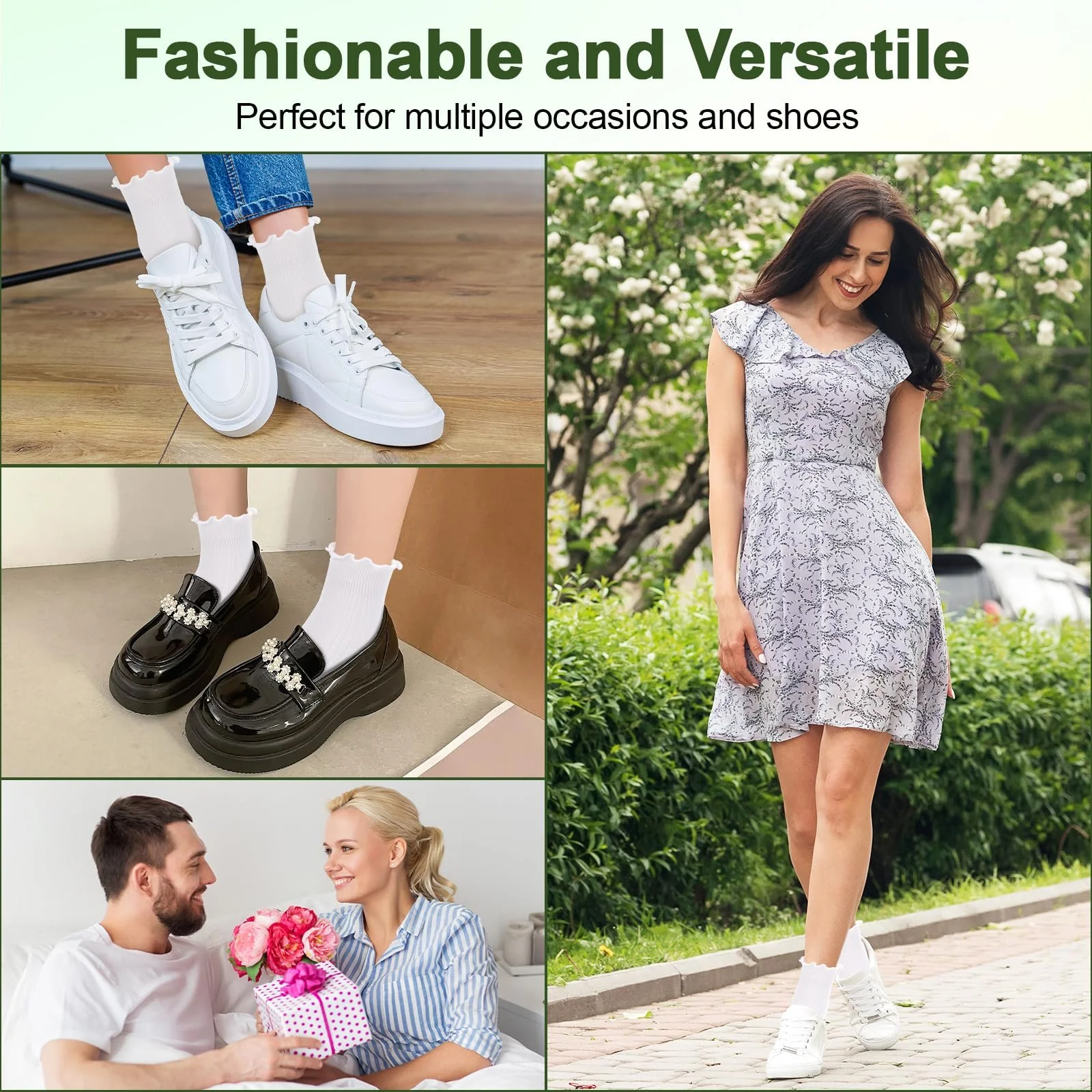 Шкарпетки з рюшами Жіночі Білі (6 пар), фото №7 Шкарпетки з рюшами Жіночі Білі (6 пар), фото №7