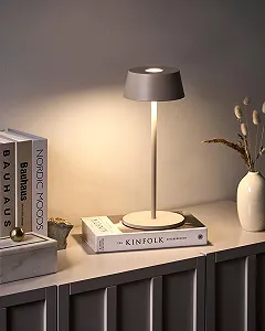 Настільна лампа LED Beliani Guder Wireless USB-C 37 см Бежева synthetic.ua - Фото 1