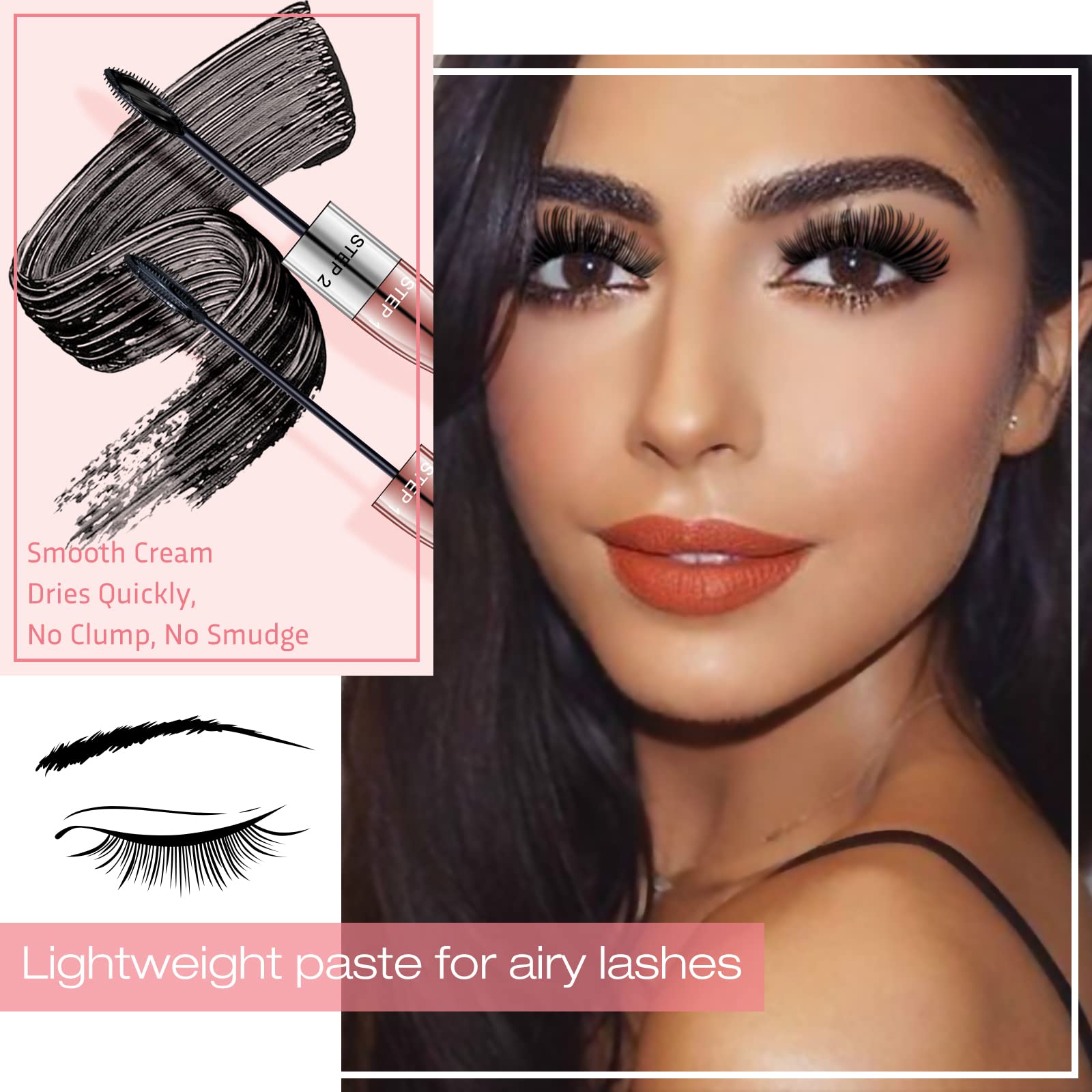 Тушь для ресниц 4D Silk Fibre Eyelash, водостойкая, удлинённая и густая, не смазывается и не слипается, черный, 9 мл, фото №5