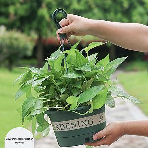 Подвесные цветочные горшки для балкона и сада пластиковые с крючками 1,7 л synthetic.ua - Фото 1