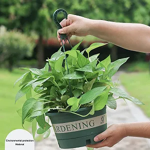 Подвесные цветочные горшки для балкона и сада пластиковые с крючками 1,7 л synthetic.ua - Фото 1