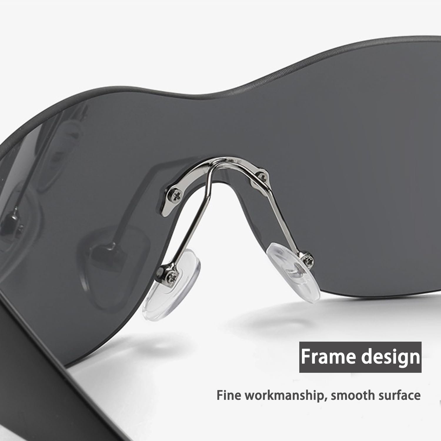 Очки Солнцезащитные Hachera Безоправные Y2k в стиле панк, 3 шт, Черный, белый, коричневый, фото №5