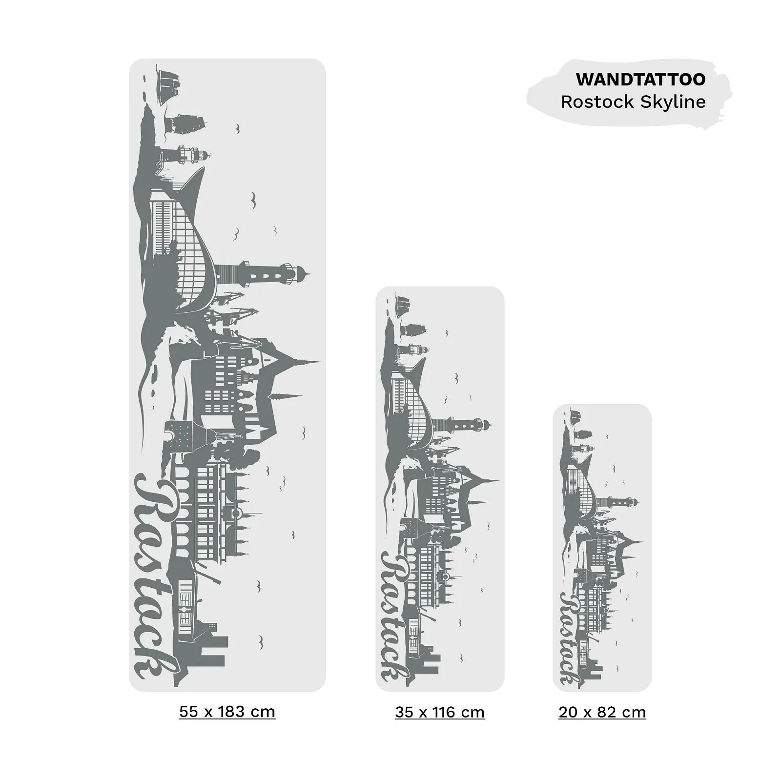 Наклейка на стену Wandtattoo Loft Rostock Skyline Warnemünde, фото №4