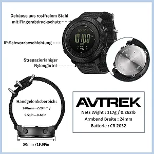 Цифровий Годинник AVTREK Military для Чоловіків, Спортивний Годинник з Компасом synthetic.ua - Фото 1