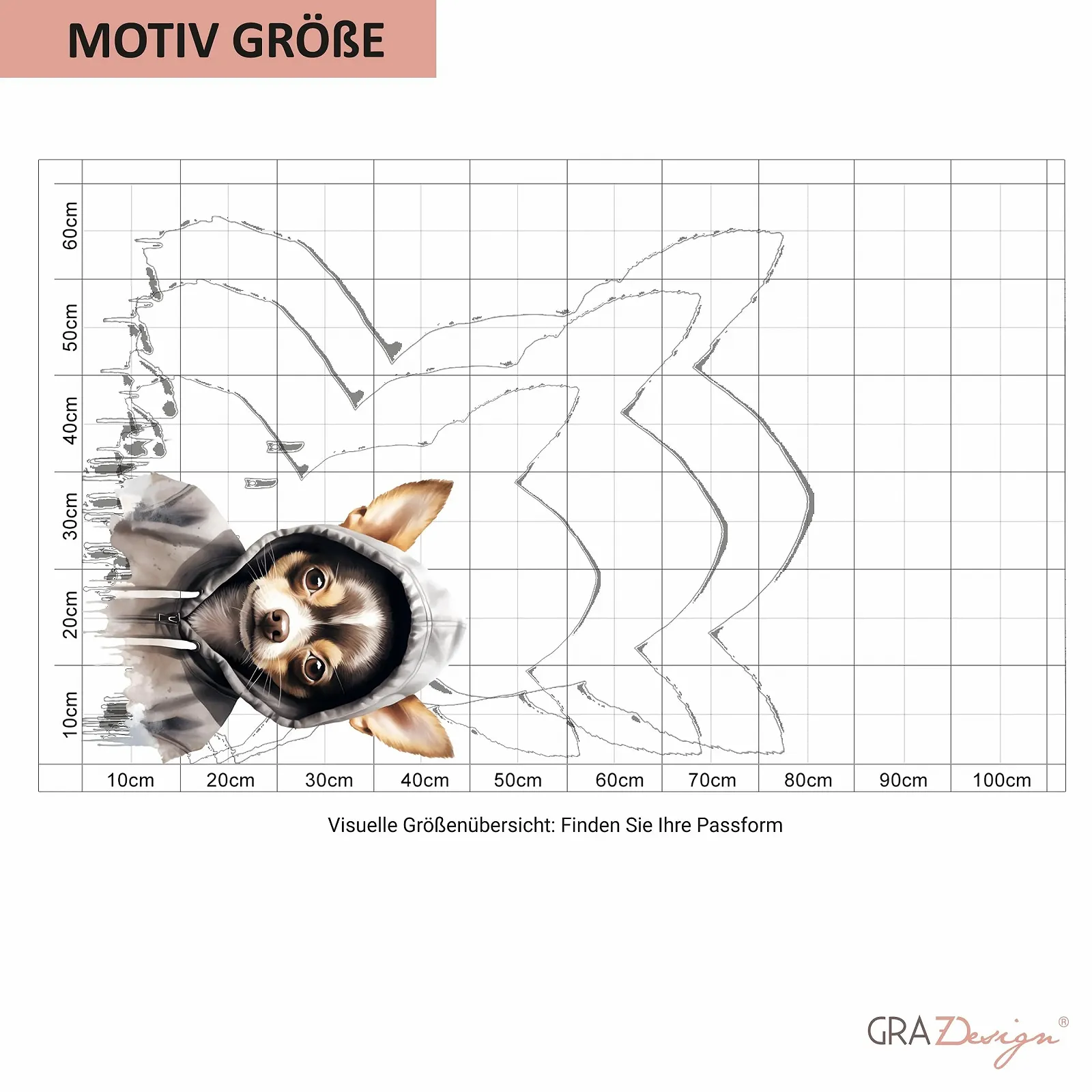 Наклейка на стену GRAZDesign Chihuahua Cool Motif 40 x 30 см, фото №4