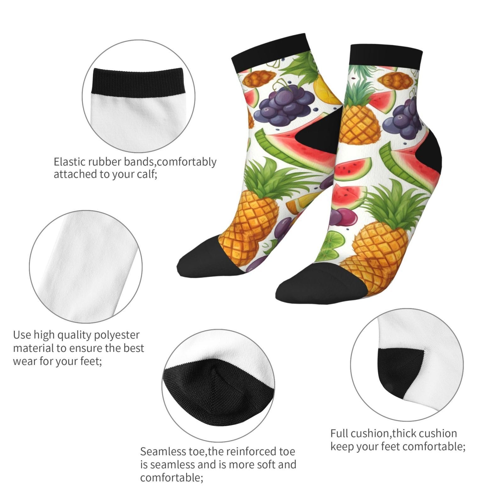 Носки SSIMOO Фрукты Ананас Ягоды Виноград Апельсин, фото №6