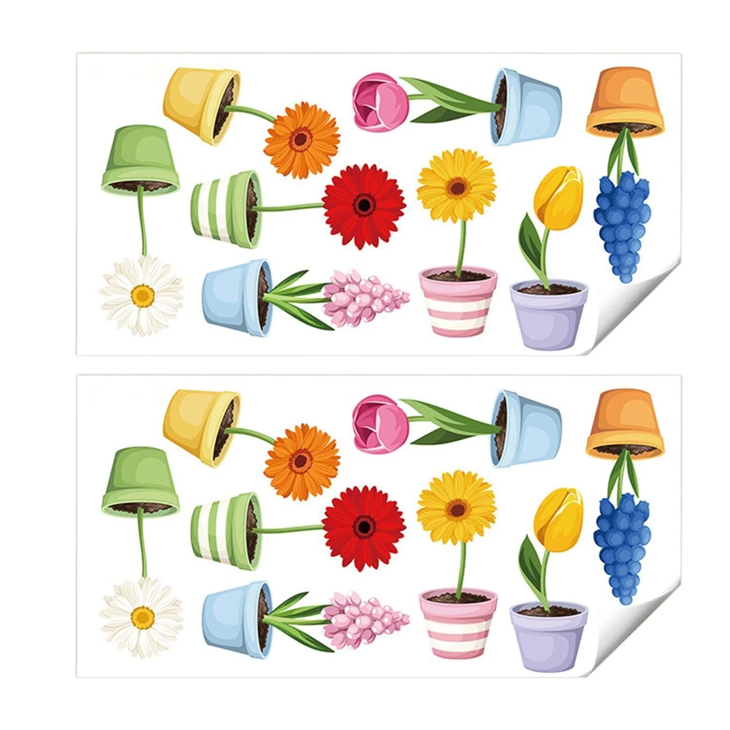 Настінні наклейки Flower Pot 2 набори 30 x 90 см Кольорові, фото №1