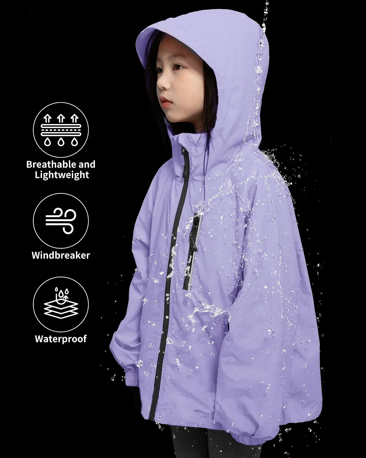 Водонепроникна куртка з капюшоном для дівчат Rolanko, фото №4