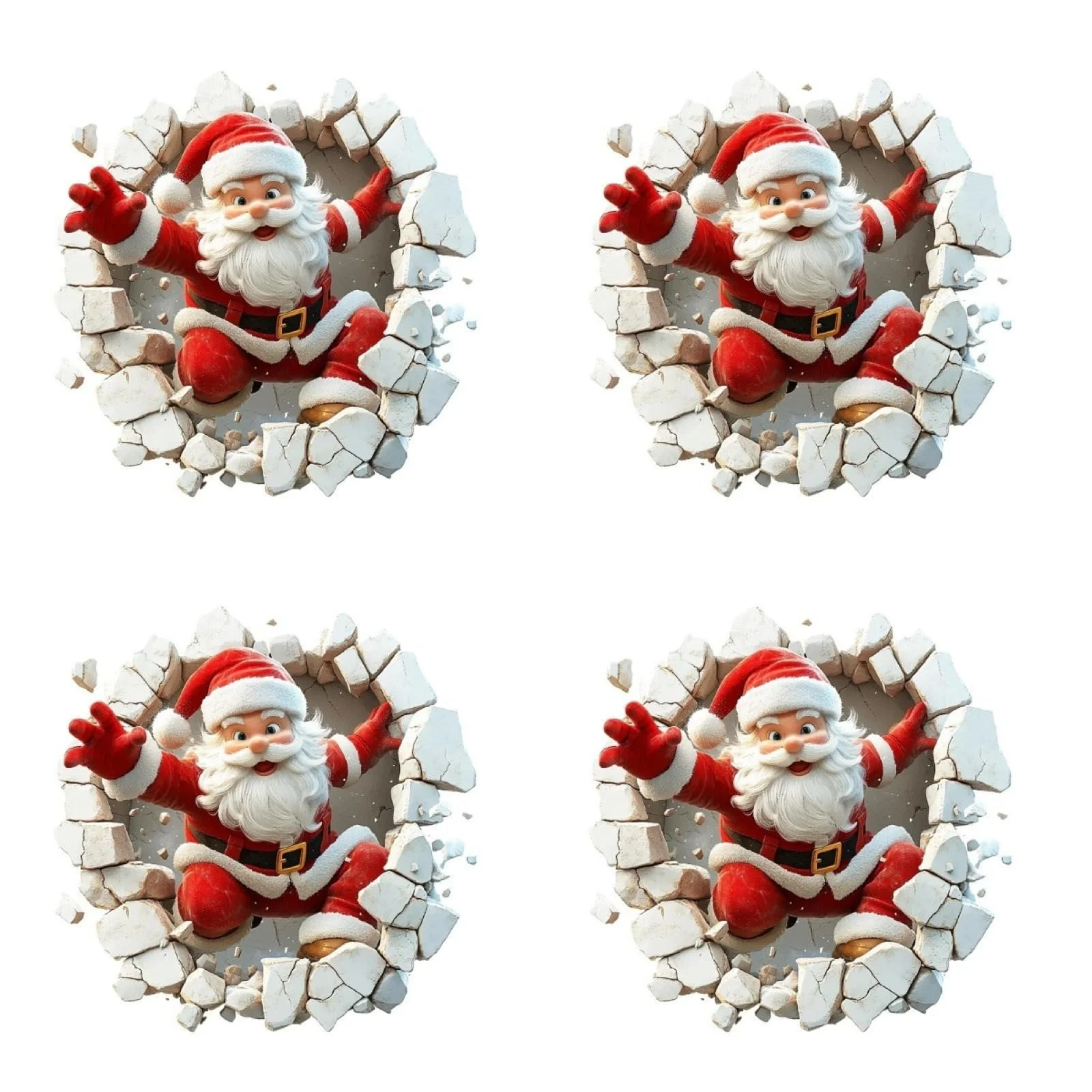 Настінна наклейка 3D Мультяшний Санта-Клаус PVC самоклеюча святковий декор, фото №1 Настінна наклейка 3D Мультяшний Санта-Клаус PVC самоклеюча святковий декор, фото №1