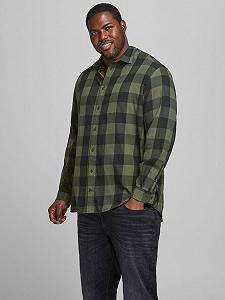 Рубашка Jack&Jones JJEGINGHAM TWILL L/S PS NOOS 12183107 припыленный оливковый цвет зеленый 3XL - Фото 1