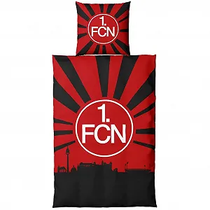 Постільна білизна 1. FC Nürnberg Sun Skyline 135 x 200 см 100% бавовна Червоно-чорно-білий - Фото 1