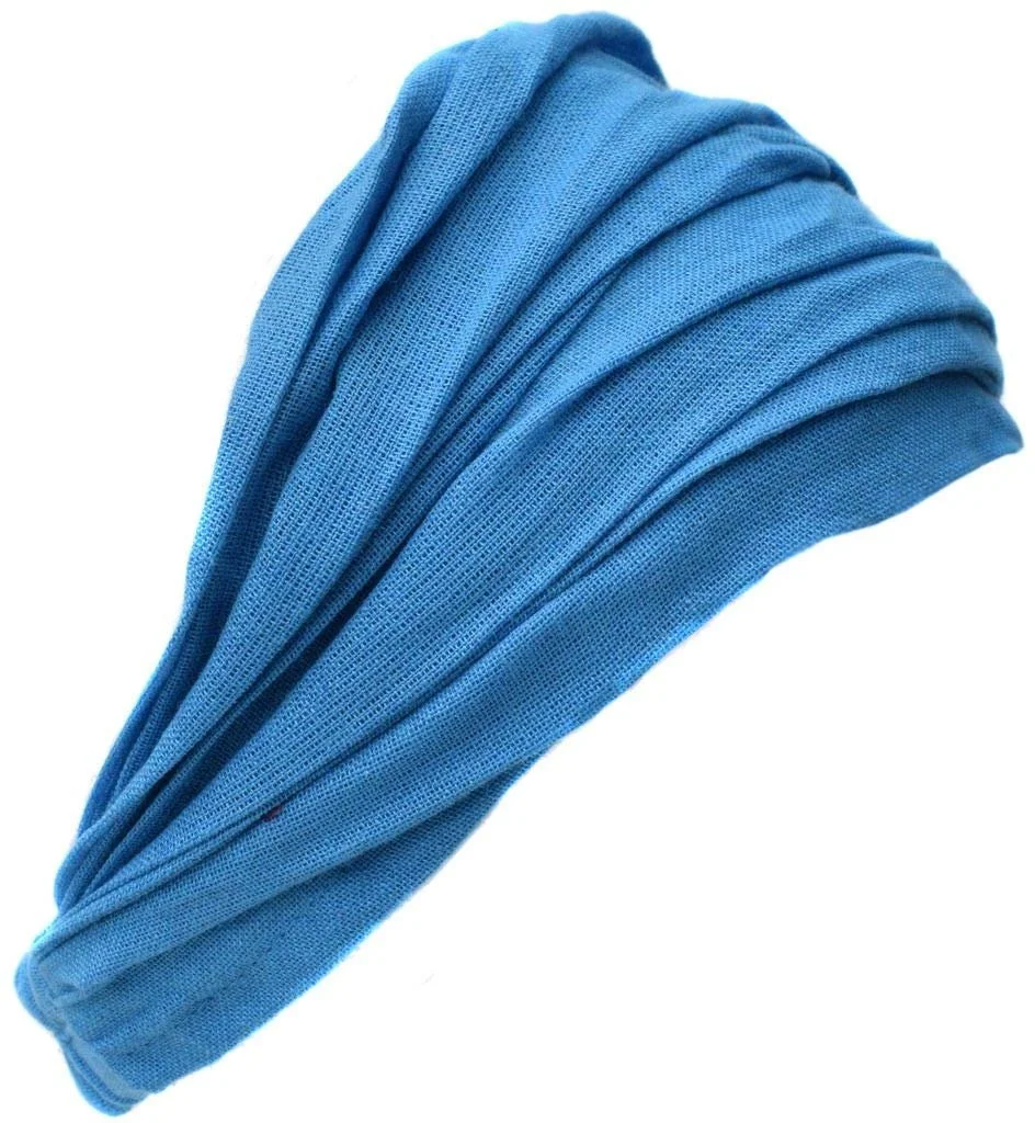 Пов'язка на голову Бавовняна Однотонна Turquoise Еластична, фото №1 Пов'язка на голову Бавовняна Однотонна Turquoise Еластична, фото №1