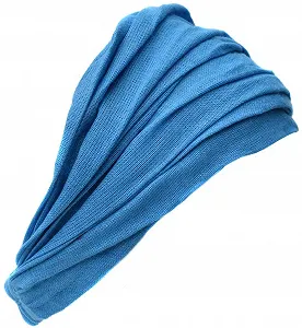 Повязка на голову Хлопковая Однотонная Turquoise Эластичная - Фото 1