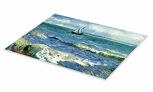 Постер Vincent van Gogh Fishing Boats at Saintes Maries de la Mer 80 x 60 см Голубой synthetic.ua - Фото 1