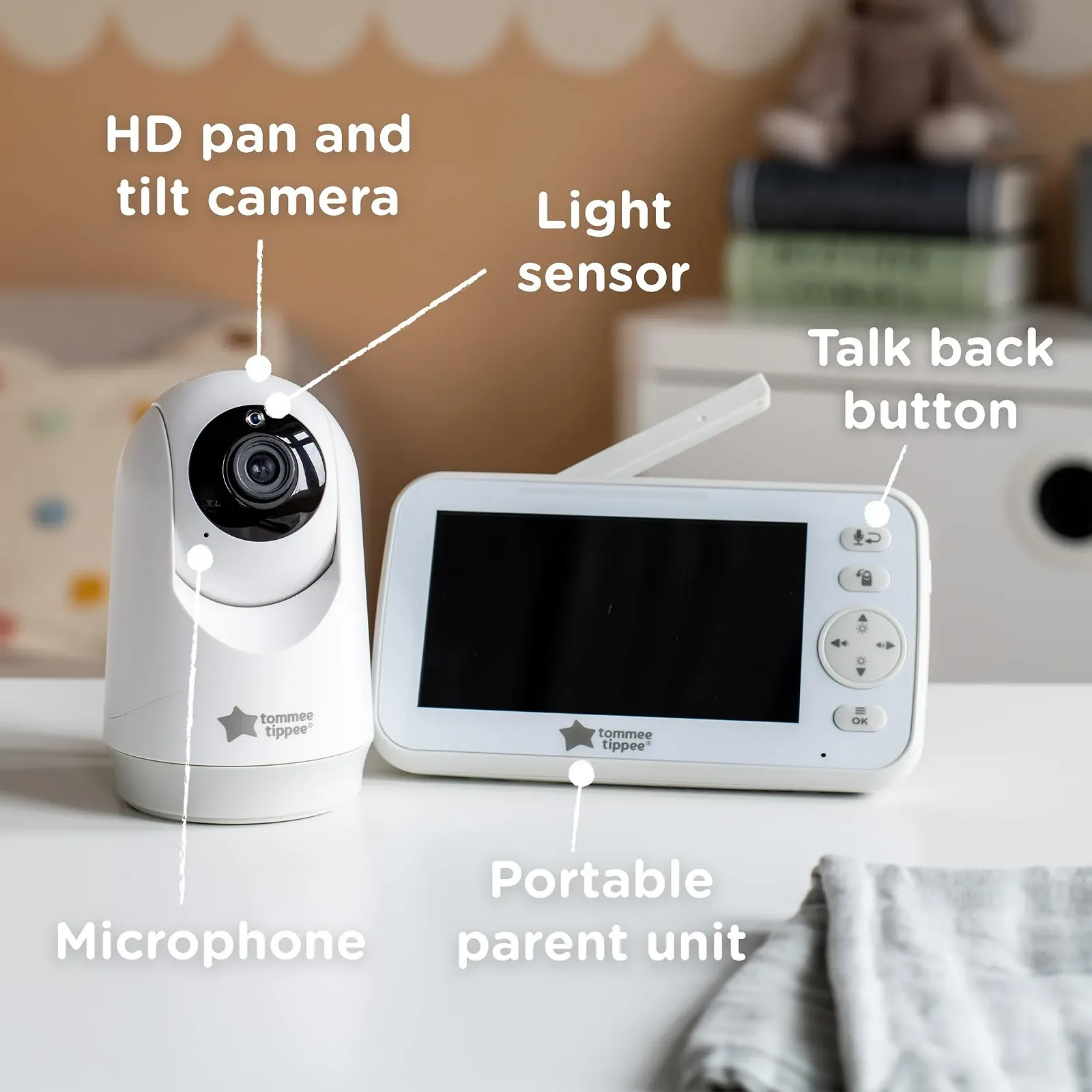 Відеоняня Tommee Tippee Dreamview HD Нічне бачення 5 дюймів 250 м USB, фото №4