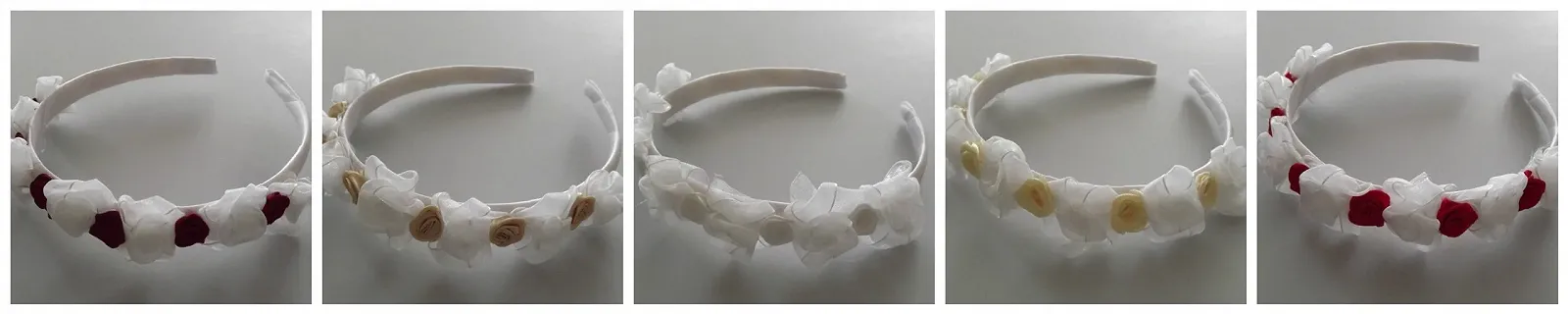 Обруч для волосся Роза Атласний З Білим, фото №1