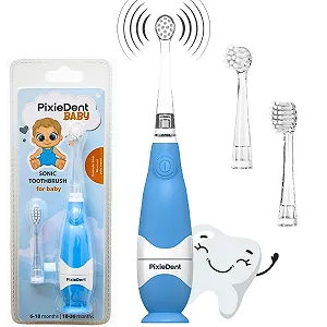 Дитяча електрична звукова зубна щітка PixieDent Таймер LED 0-3 роки Blue Baby - Фото 1