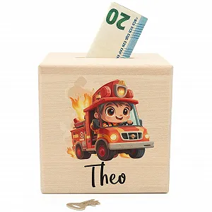Скарбничка Geschenkfreude Пожежна команда дерев'яна з замком - Фото 1