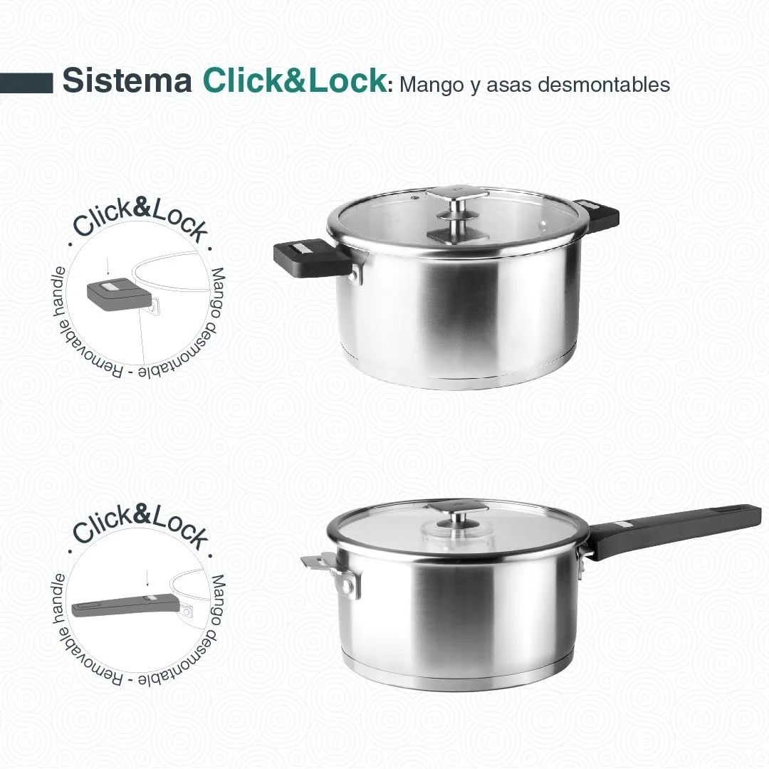 Сотейник Lacor 56614 1 л 18/10 нержавіюча сталь алюміній індукційний 14 см, фото №4