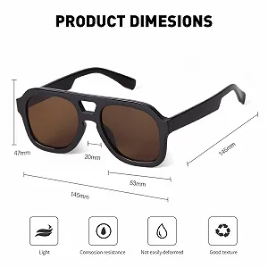 Сонцезахисні окуляри пілоти ADEWU Ретро 70-х років Вінтажні з подвійним містком Великі synthetic.ua - Фото 1