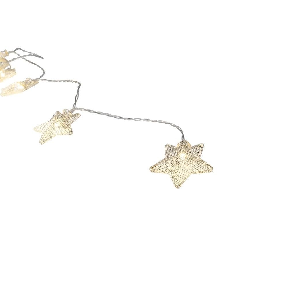 Світлодіодна гірлянда Ideen mit Herz Wire Fairy Lights Зірки сріблястий, 10 LED, теплий білий, 160 см, фото №4