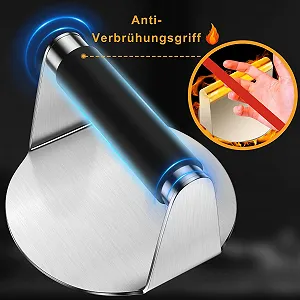 Пресс для бургеров 5.5 Inch Professional Round Stainless Steel Smash Burger Press Silicone Handle synthetic.ua - Фото 1