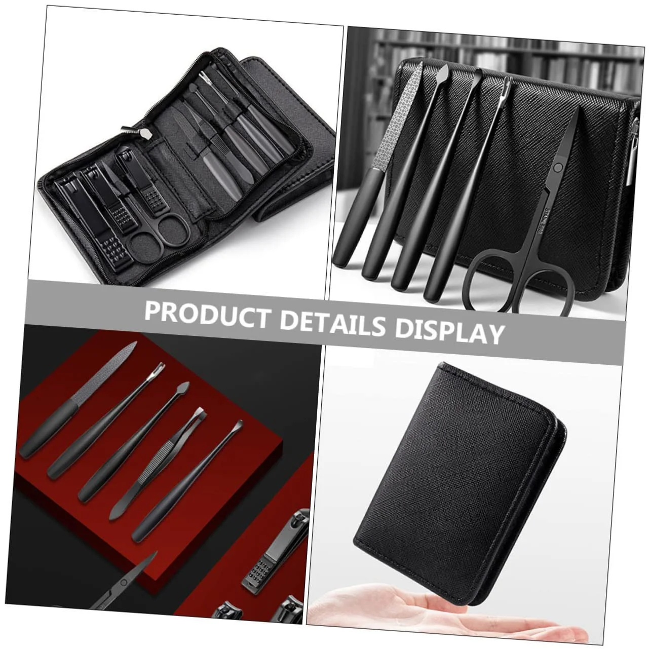 Набор для маникюра Мультифункциональный из нержавеющей стали Портативный Черный, фото №7