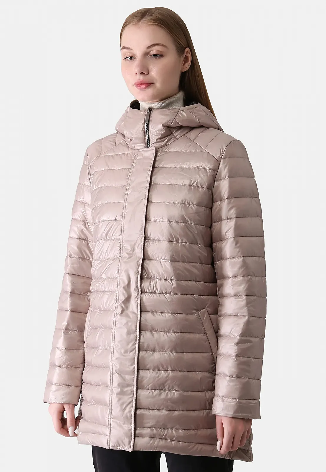 Легкое стеганое пальто с капюшоном для женщин ppep, фото №3