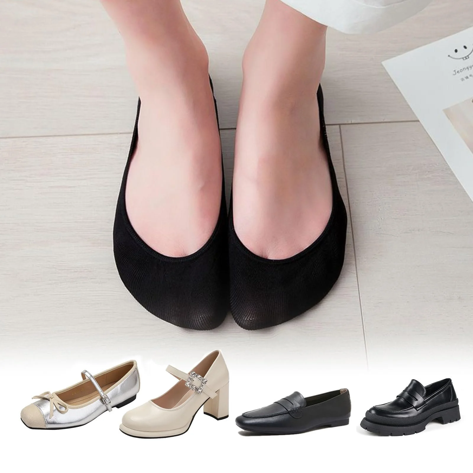 8 пар жіночих шкарпеток, шкарпетки-балетки, фото №4 8 пар жіночих шкарпеток, шкарпетки-балетки, фото №4