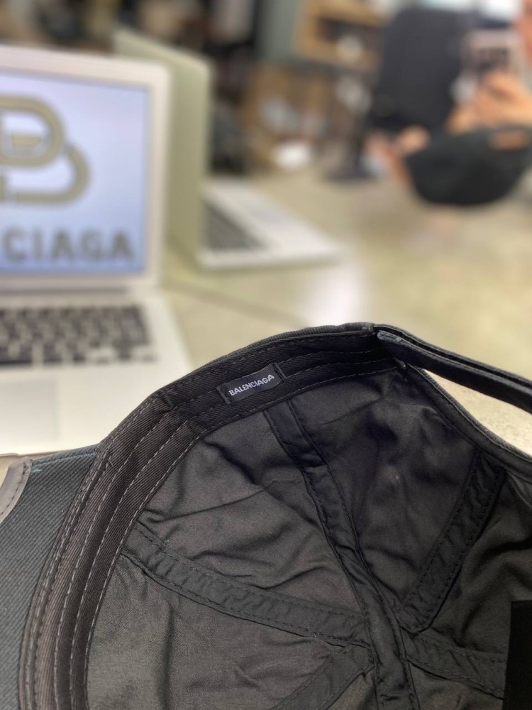 Кепка черная Balenciaga Logo B gu580, фото №5