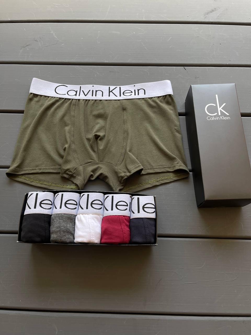 Набор мужских трусов боксеров Calvin Klein 3 штуки стильные трусы боксеры кельвин кляйн в подарочной коробке, фото №3