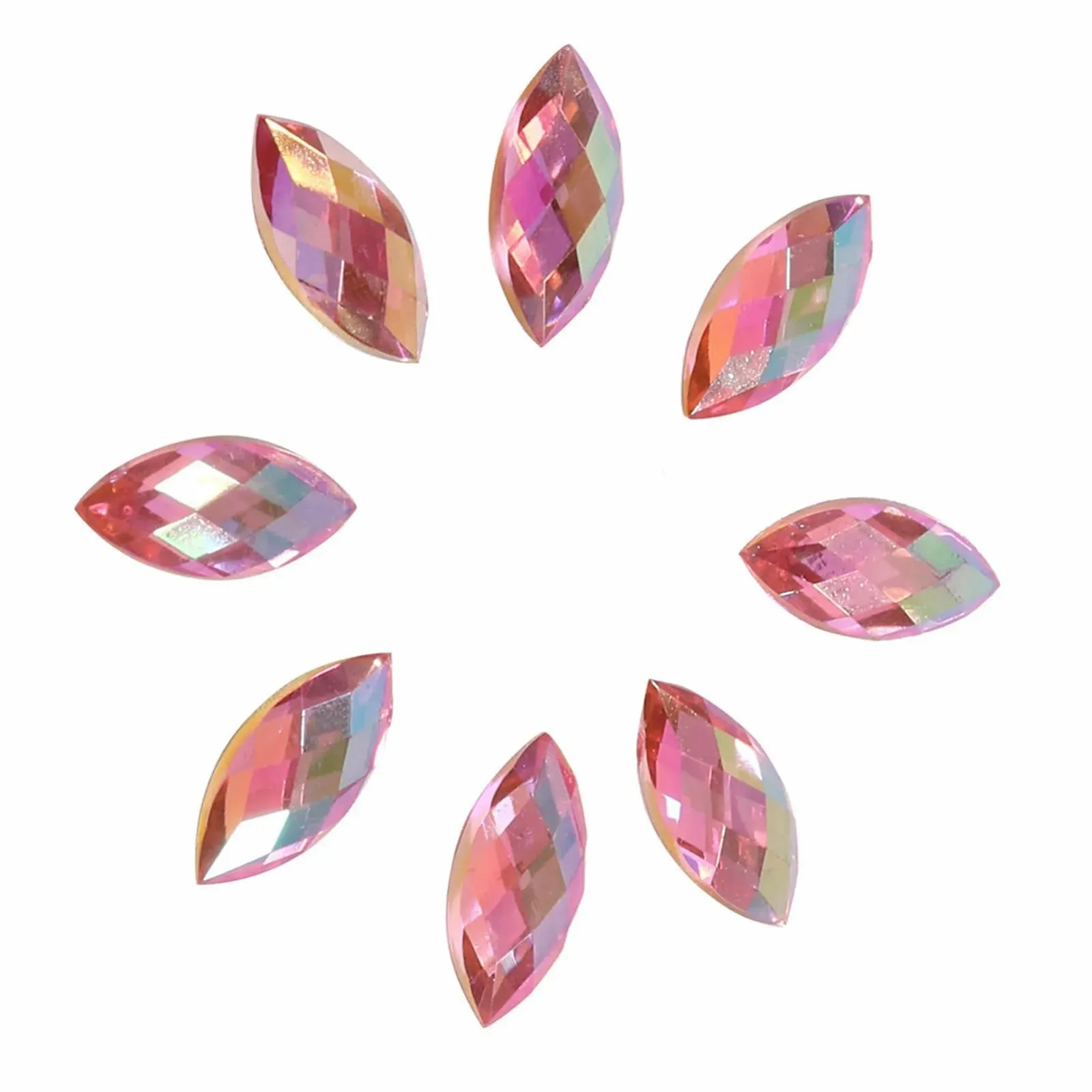 Стрази Плоскі 7X15MM Світло-Рожевий, 500 шт, фото №6