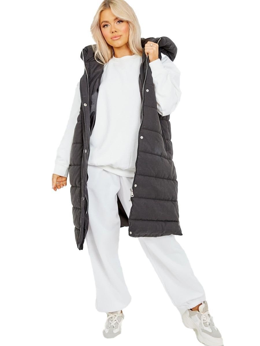 Женская стеганая куртка Hamishkane Puffer с капюшоном и жилетом, длинная, фото №2