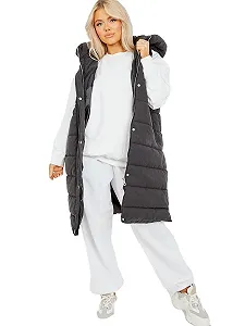 Жіноча стьобана куртка Hamishkane Puffer з капюшоном та жилетом, довга synthetic.ua - Фото 1