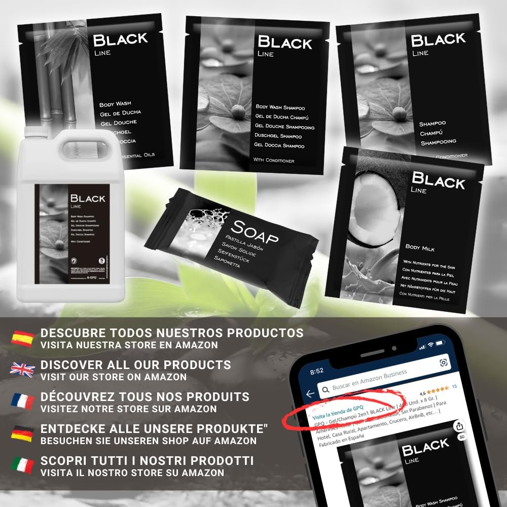 Гель для душу та шампунь 2-in-1 GPQ Black Line 400 одиниць по 8 г, фото №6