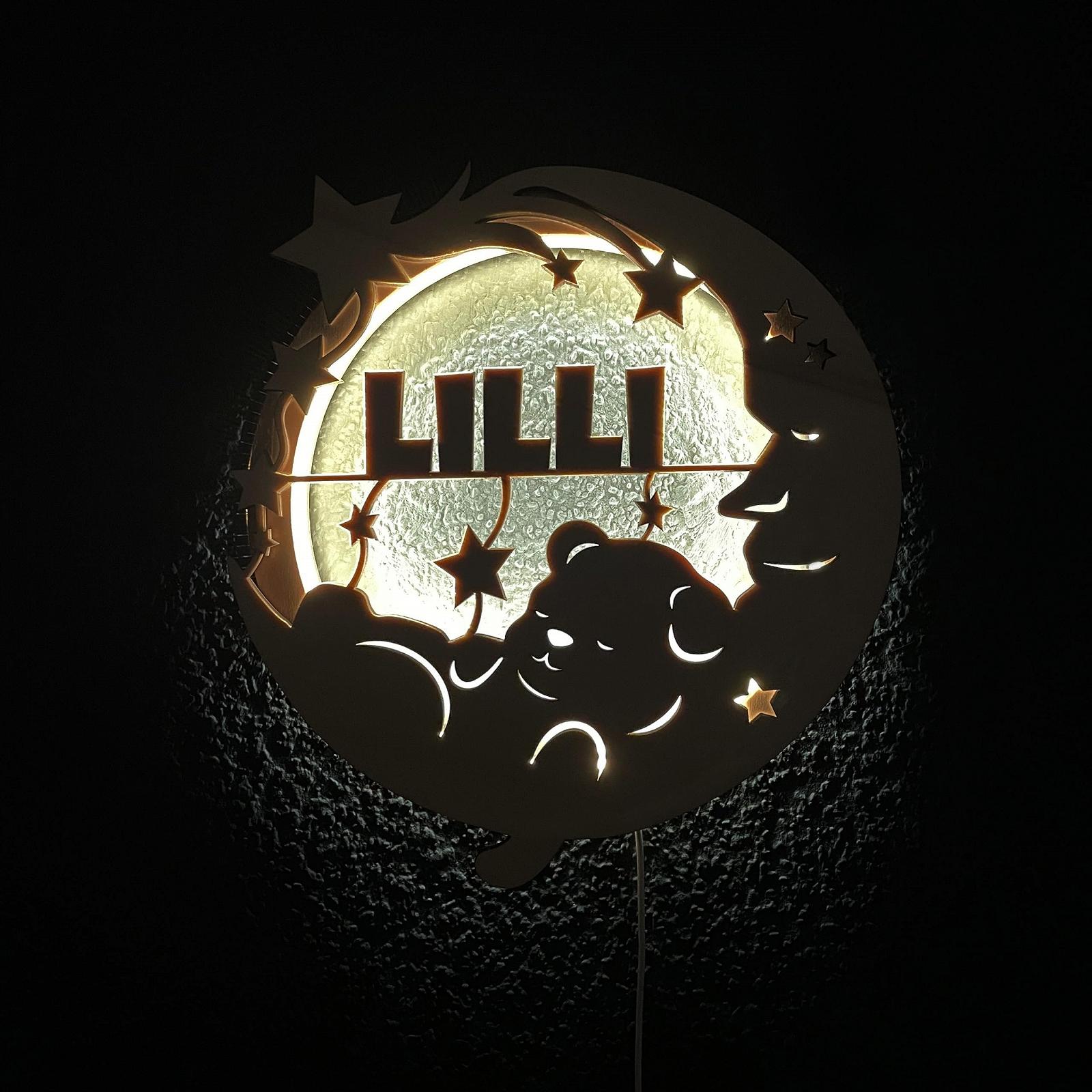 Настільна лампа Wooden Moon Personalised USB Дерев'яна, фото №4