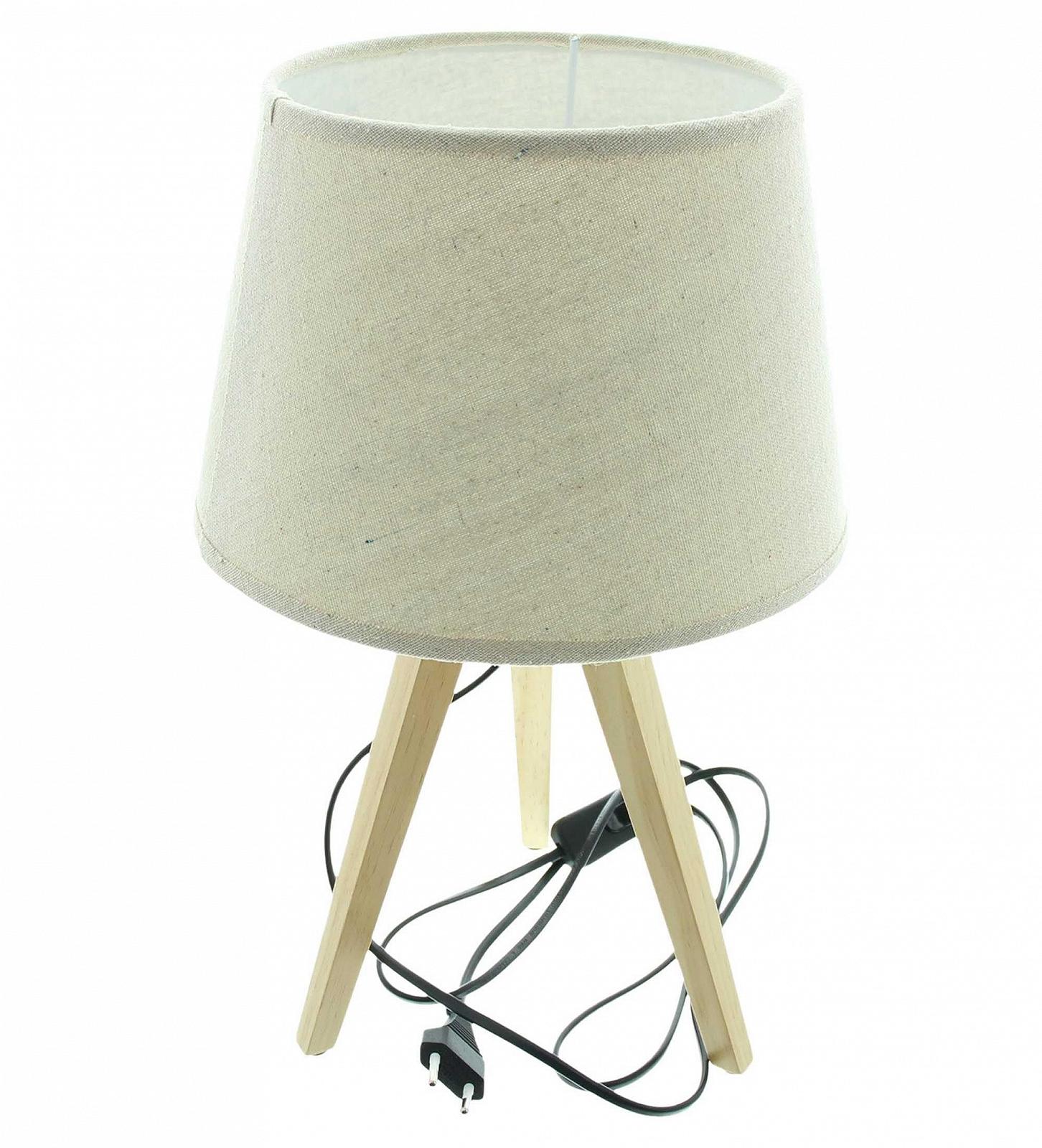 Настільна лампа Nature Дерево Поліестер Діаметр 24 x 38 см Кабель 160 см E14 40 Вт, фото №1