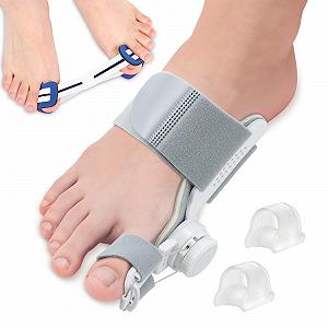 Регульований набір для корекції Hallux Valgus з шиною для великого пальця ноги, силіконовим роздільником для пальців ніг та тренувальною стрічкою, унісекс для лівої/правої ноги - Фото 1